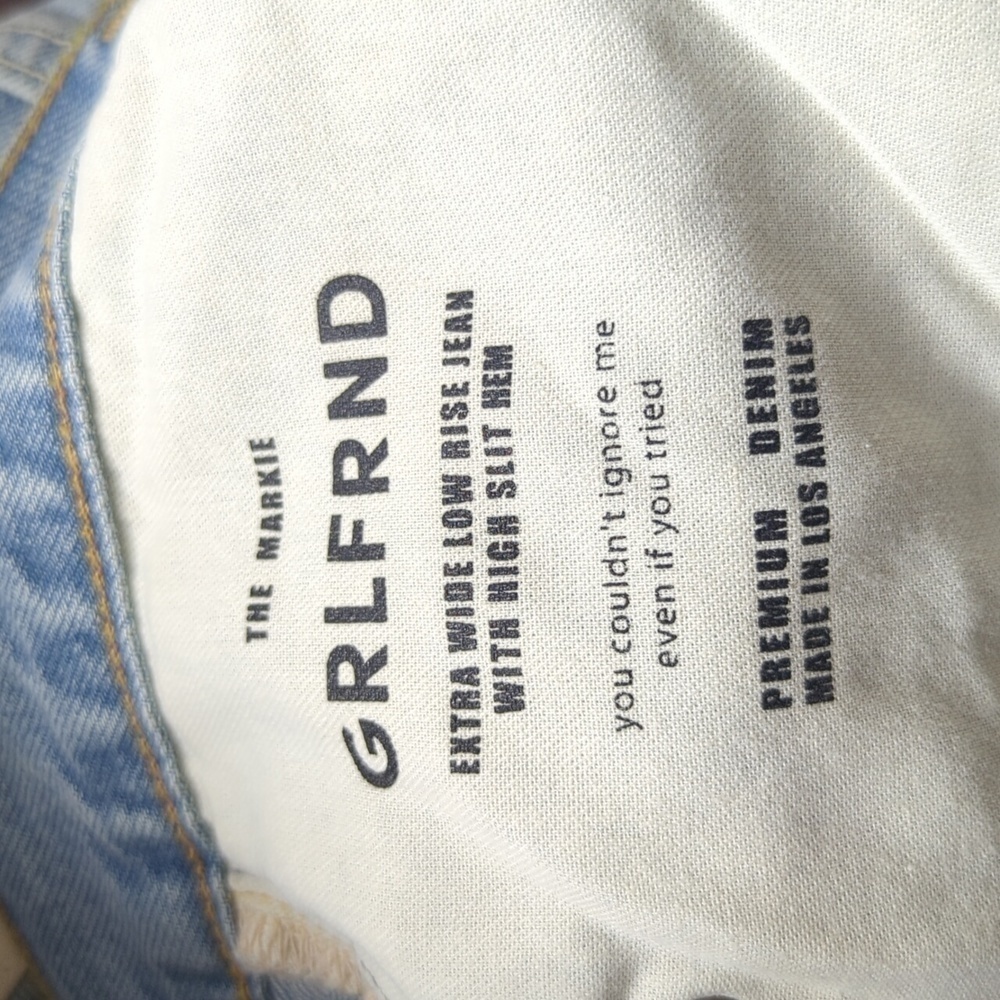 GRLFRND Wide Leg Jean Women's 30 Light Wash Denim Jeans Pants Sparkle 8 - Picture 10 of 15